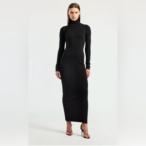 Cotton Citizen Black Long Sleeve Maxi Dress